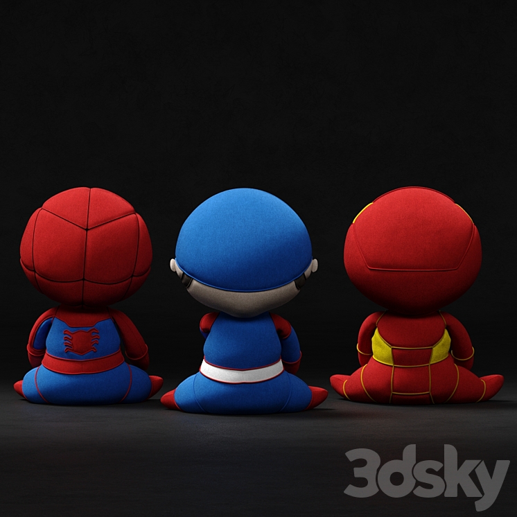 Marvel soft toys superheroes 3DS Max - thumbnail 2