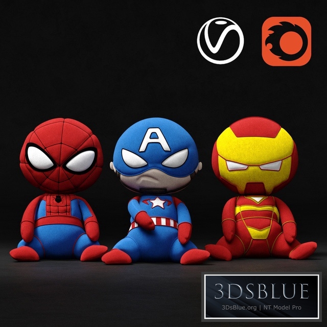 Marvel soft toys superheroes 3DS Max - thumbnail 3