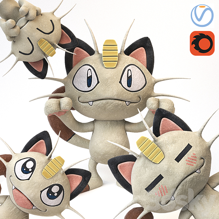 Meowth 3DS Max - thumbnail 1