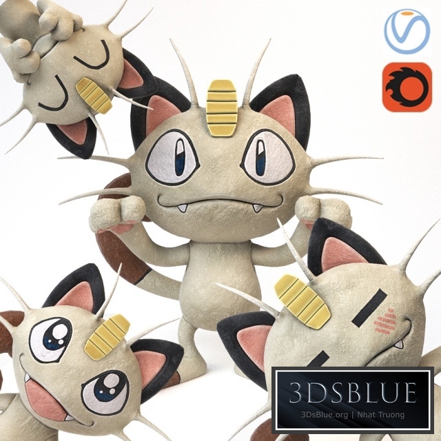 Meowth 3DS Max - thumbnail 3