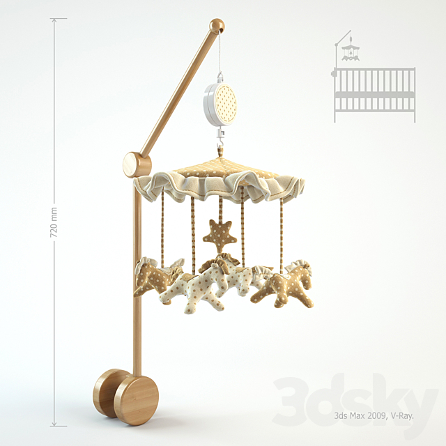 Musical mobile to the cot 3DSMax File - thumbnail 1