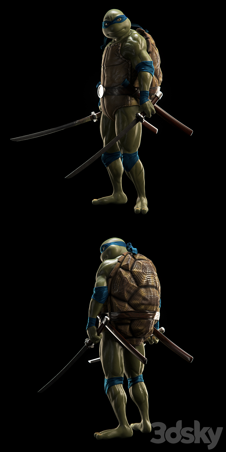 Ninja Turtle – Leonardo 3DS Max - thumbnail 2