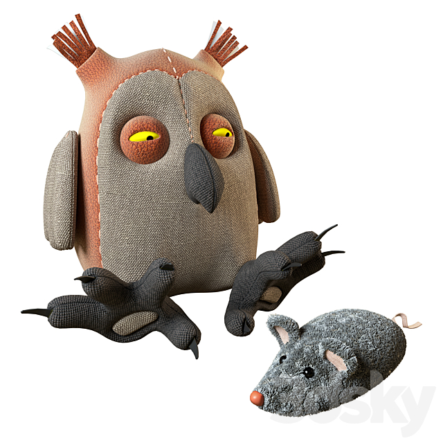 Owl and mouse 3DSMax File - thumbnail 1