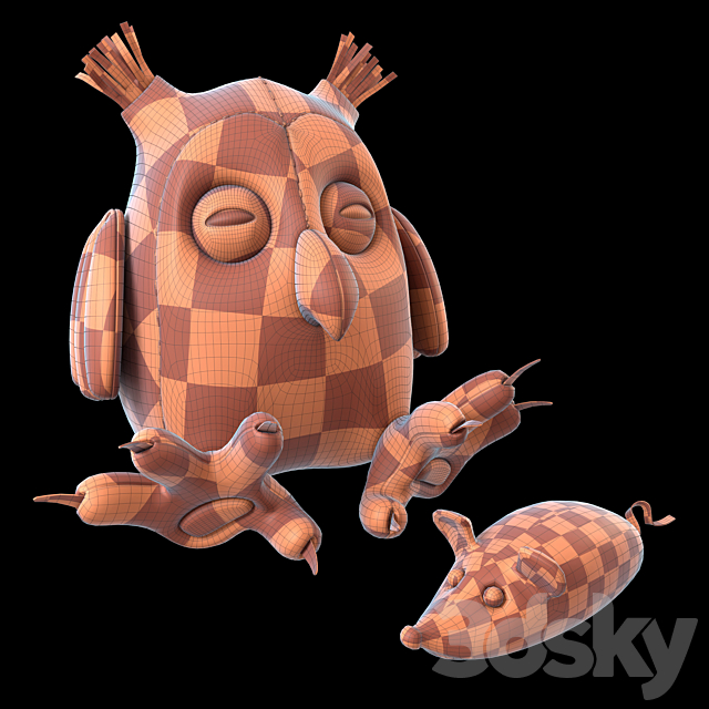 Owl and mouse 3DSMax File - thumbnail 4