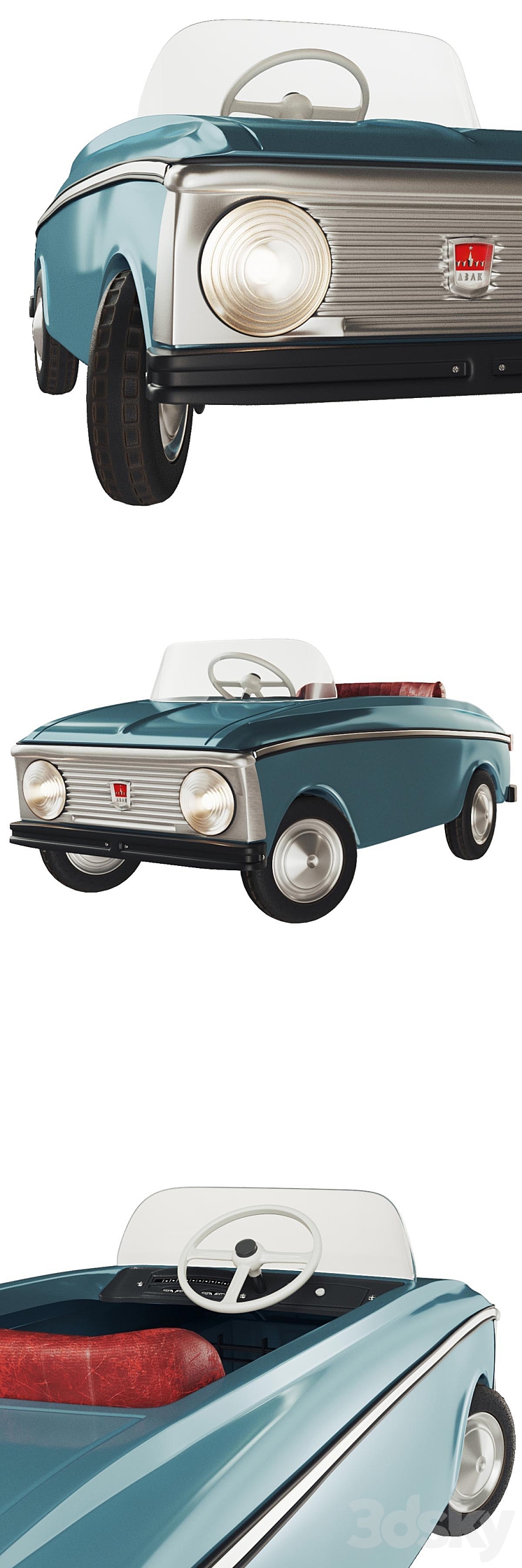 Pedal car Moskvich 3DS Max - thumbnail 2