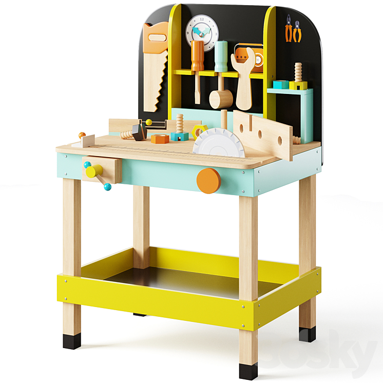 Play set Large workbench with tools Le Toy Van 3DS Max Model - thumbnail 1