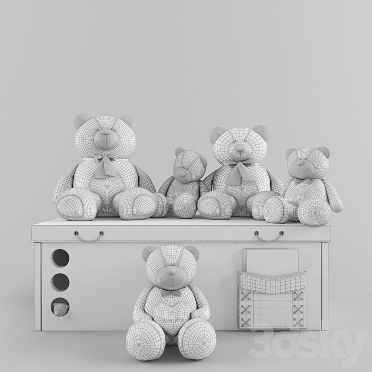 play set with bears 3DS Max - thumbnail 2