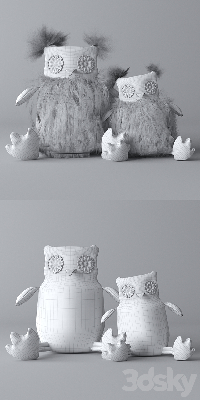 Plush Owls 3DSMax File - thumbnail 3