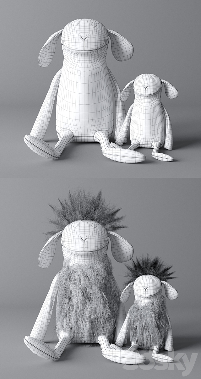 Plush sheep 3DS Max Model - thumbnail 3