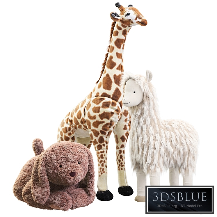 Pottery Barn plush liama Labradoodle Giraffe 3DS Max - thumbnail 3