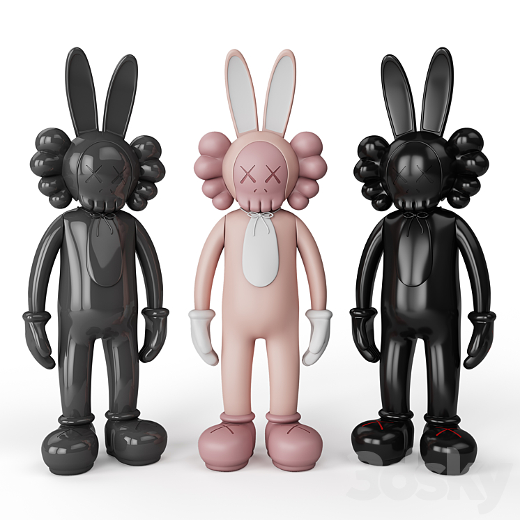 Rabbit KAWS BFF 3DS Max - thumbnail 1