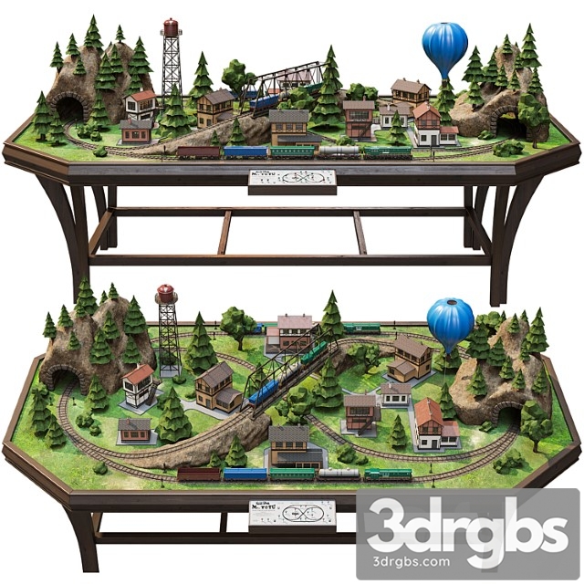 Railroad Model 3dsmax Download - thumbnail 1