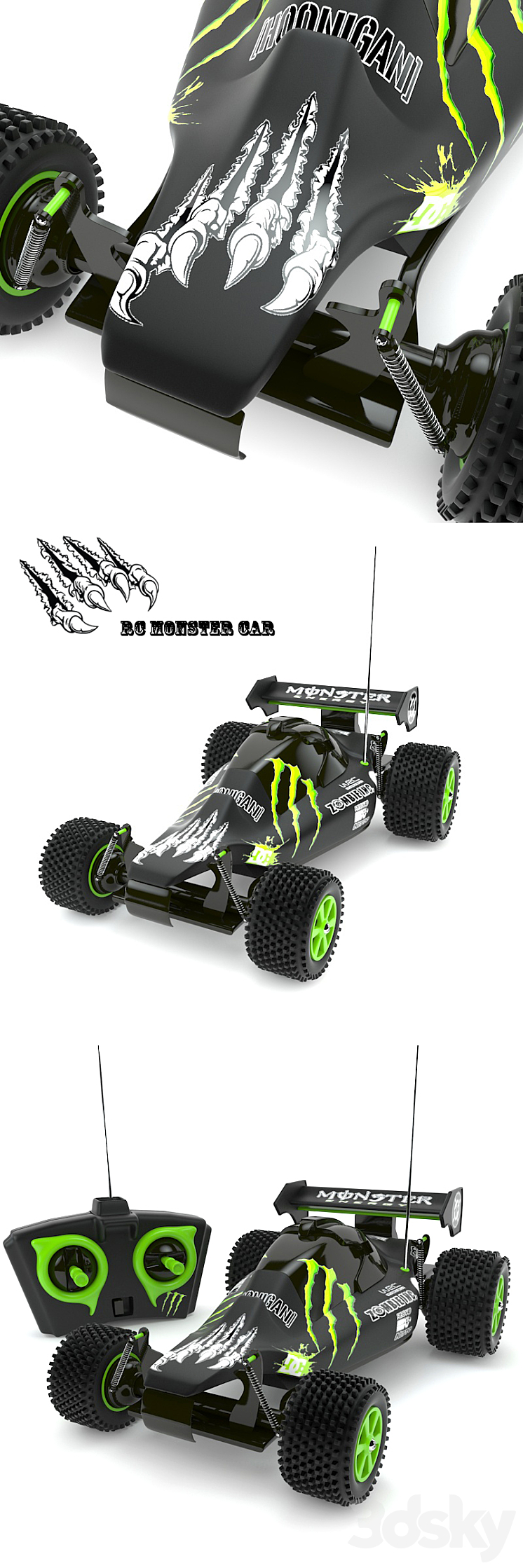 rc monster car 3DS Max - thumbnail 1