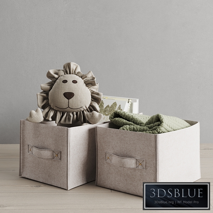 Restoration Hardware Felt Storage Bin 3DS Max - thumbnail 3