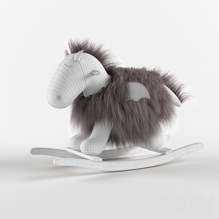 RH Wooly Plush Rocking Animal – Dragon 3DS Max - thumbnail 2