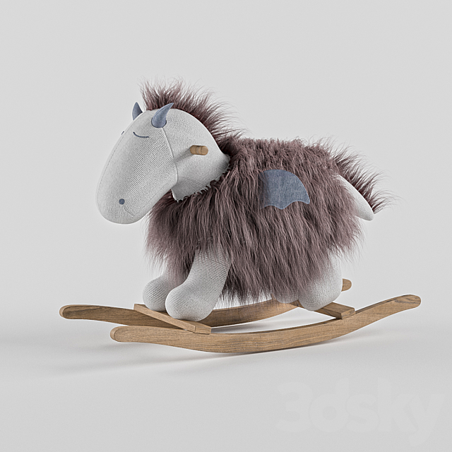 RH Wooly Plush Rocking Animal – Dragon 3DSMax File - thumbnail 1