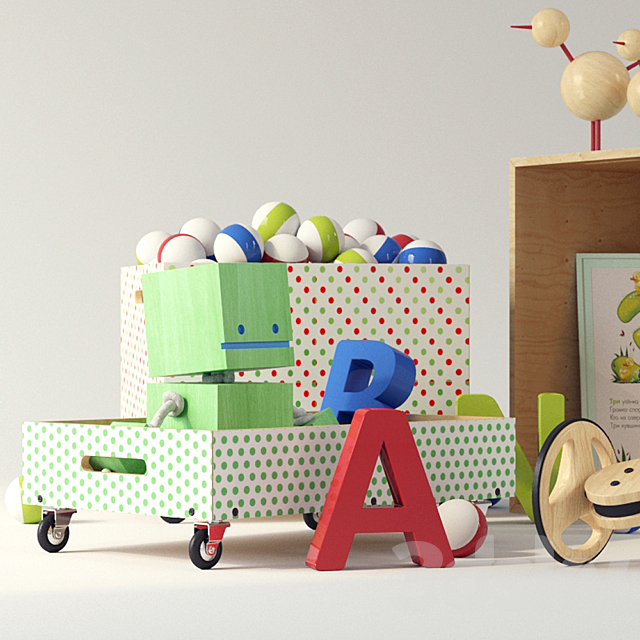 Set of children’s toys 3DS Max Model - thumbnail 2