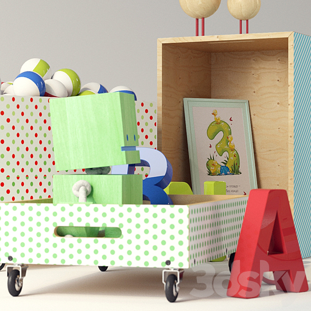 Set of children’s toys 3DS Max Model - thumbnail 3