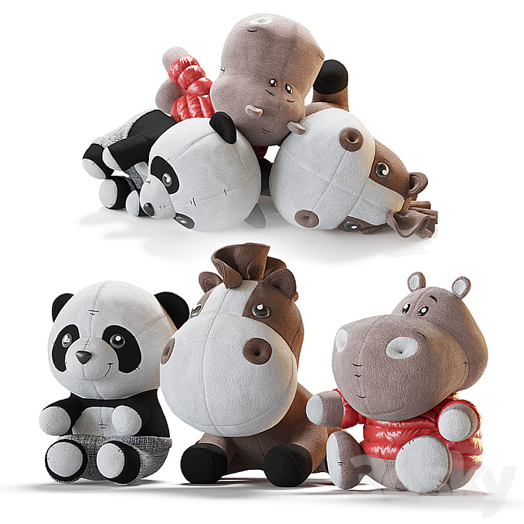 Set of soft toys 2 3DS Max - thumbnail 1