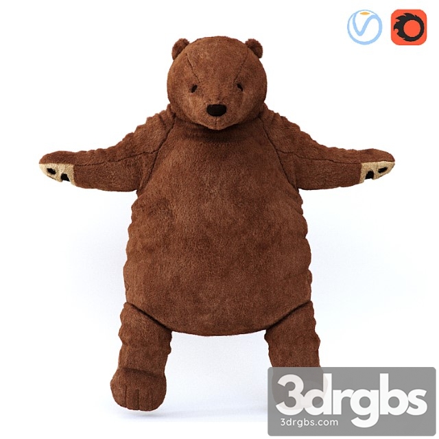 Soft Toy Brown Bear Dyungelskog 3dsmax Download - thumbnail 1