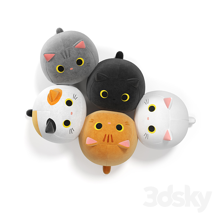 Soft toys cats 3DS Max Model - thumbnail 2