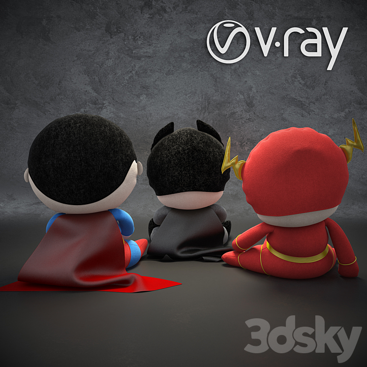 Soft toys superheroes of the DC universe 3DS Max - thumbnail 2