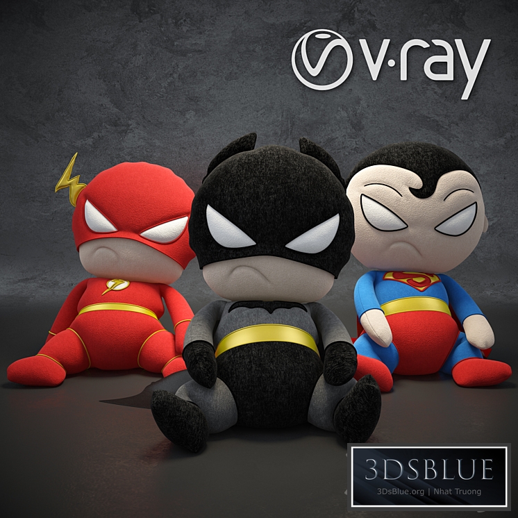 Soft toys superheroes of the DC universe 3DS Max - thumbnail 3