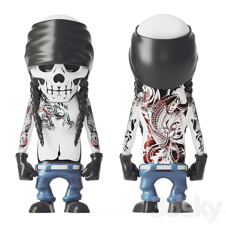 Tattooed skeleton 3DS Max Model - thumbnail 1