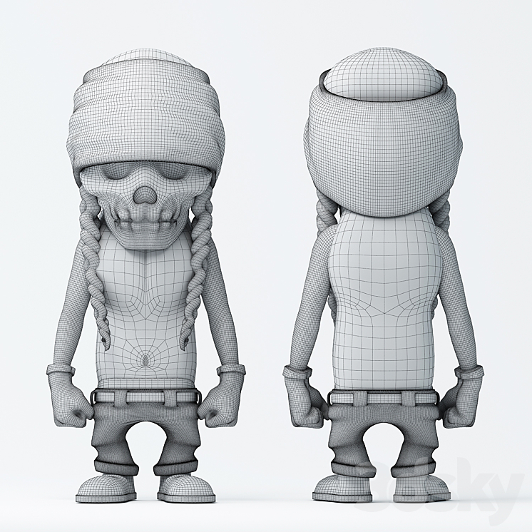 Tattooed skeleton 3DS Max Model - thumbnail 2