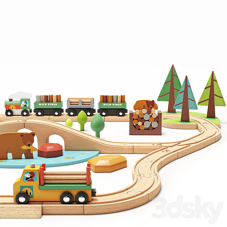 Tender Leaf Wild Pines Train Set Toy 3DS Max - thumbnail 2