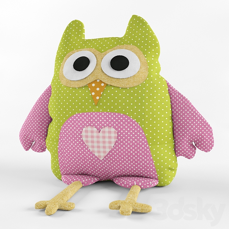 Textile owl toy 3DS Max - thumbnail 1