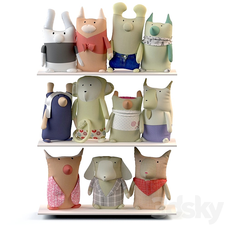 Textile toys "Zoo" 3DS Max - thumbnail 1