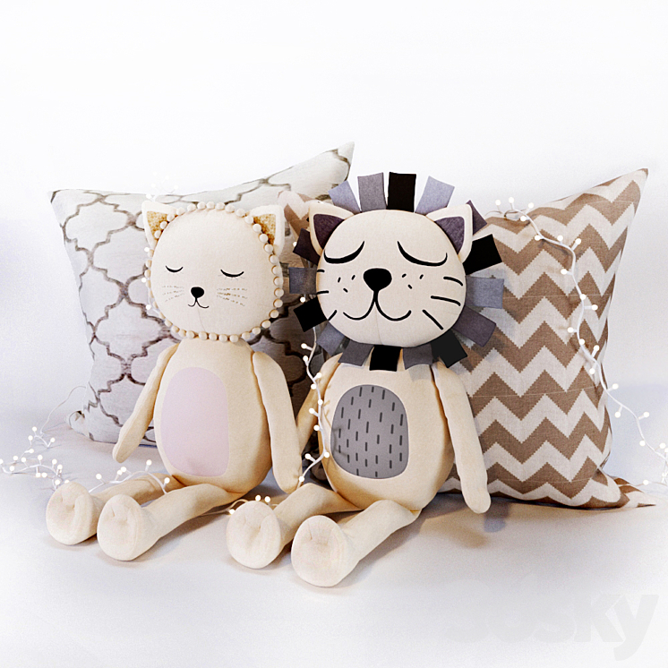 The Emily & Meritt Cat & Lion Plush 3DS Max - thumbnail 1