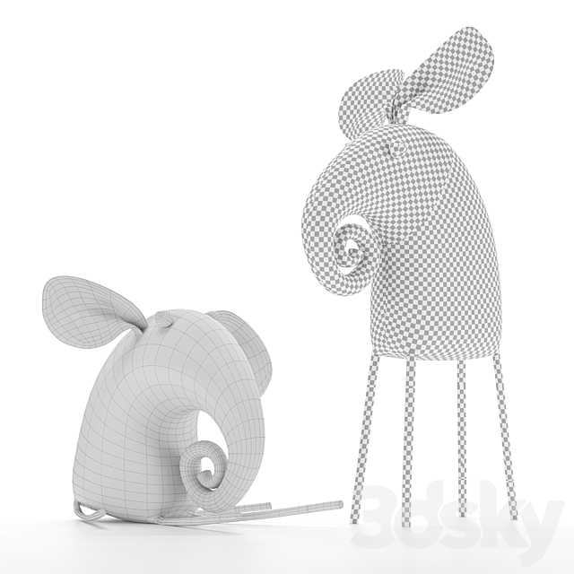 Toy elephant boy and girl 3DSMax File - thumbnail 5