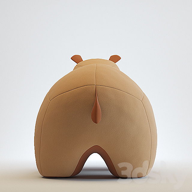 Toy hippopotamus made of felt 3DS Max Model - thumbnail 3