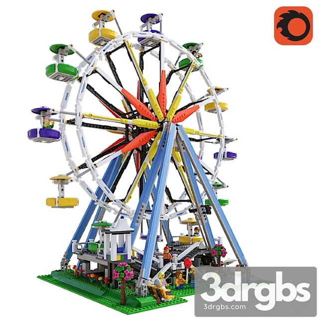 Toy Lego Ferris Wheel 3dsmax Download - thumbnail 1