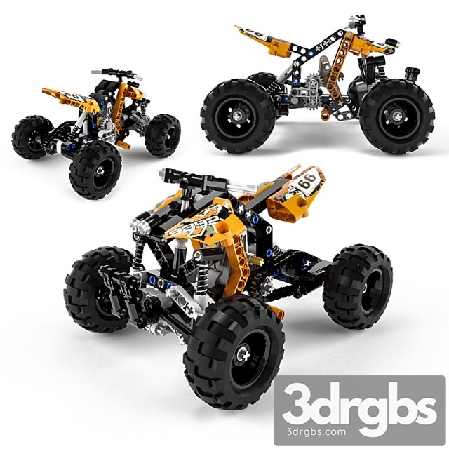 Toy Lego Technic quad Bike 3dsmax Download - thumbnail 1