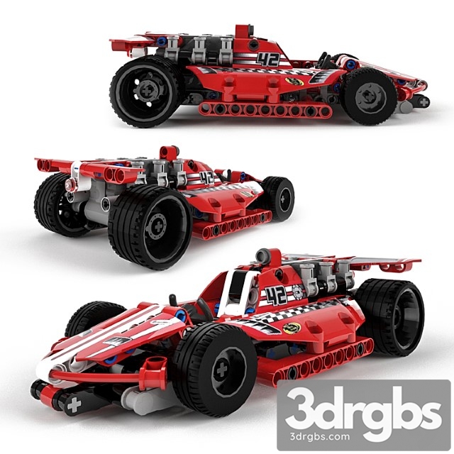 Toy Lego Technic Race Car 3dsmax Download - thumbnail 1