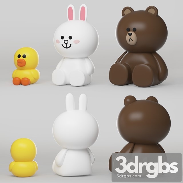 Toy Line Friends Character 3dsmax Download - thumbnail 1