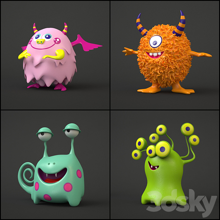 Toy monsters 3DS Max - thumbnail 1