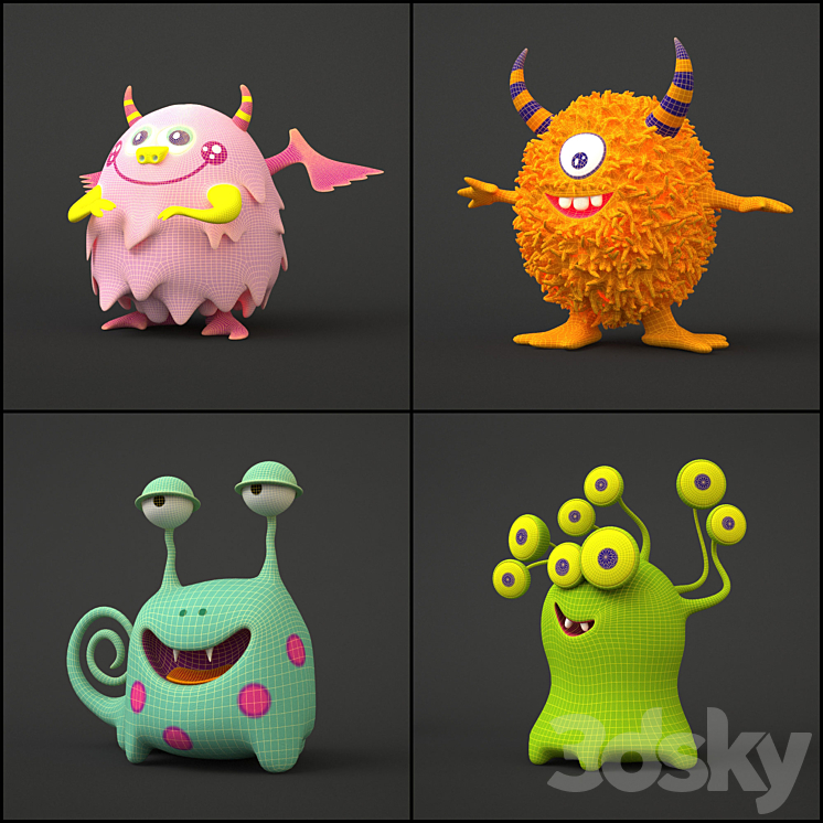 Toy monsters 3DS Max - thumbnail 2