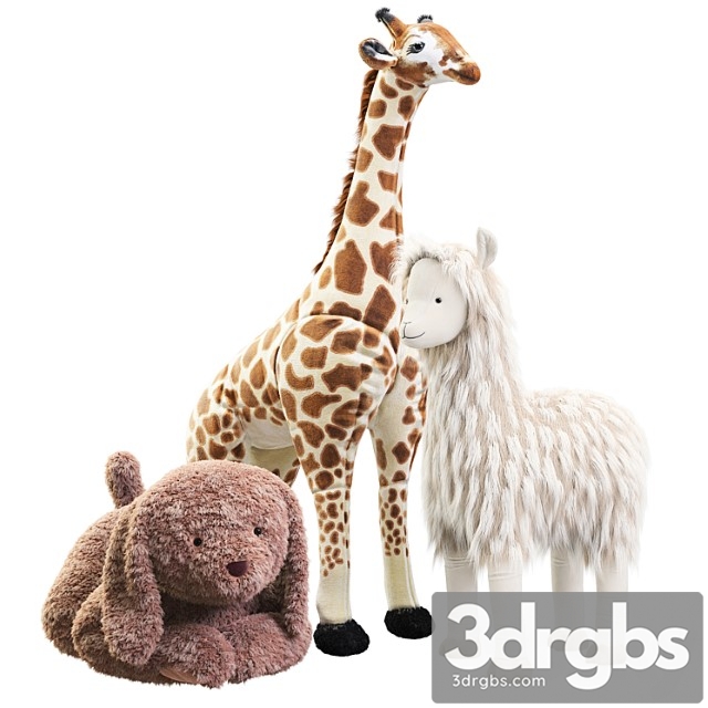 Toy Pottery Barn Plush Liama Labradoodle Giraffe 3dsmax Download - thumbnail 1