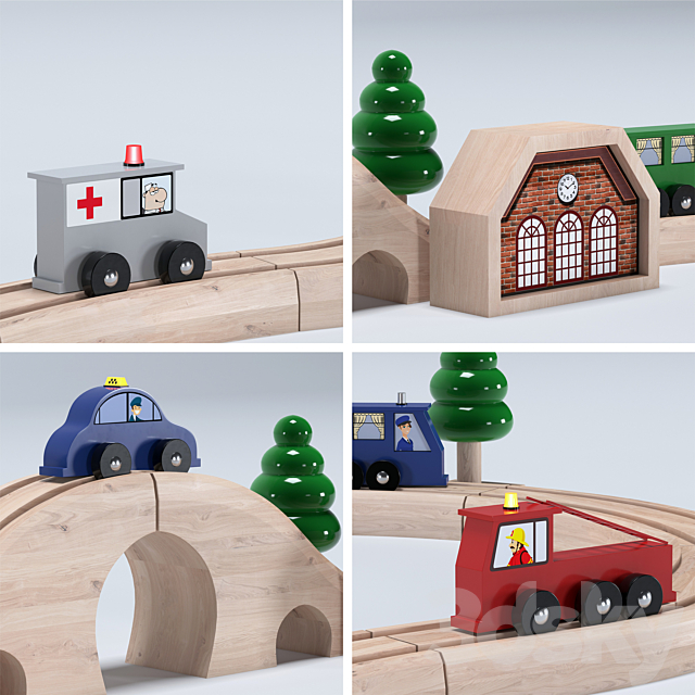 Toy railway 3DS Max Model - thumbnail 2