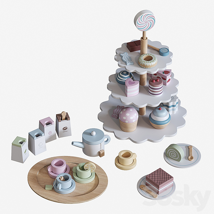 Toy set for tea 3DS Max - thumbnail 1