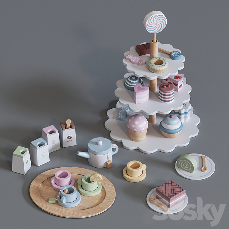 Toy set for tea 3DS Max - thumbnail 2