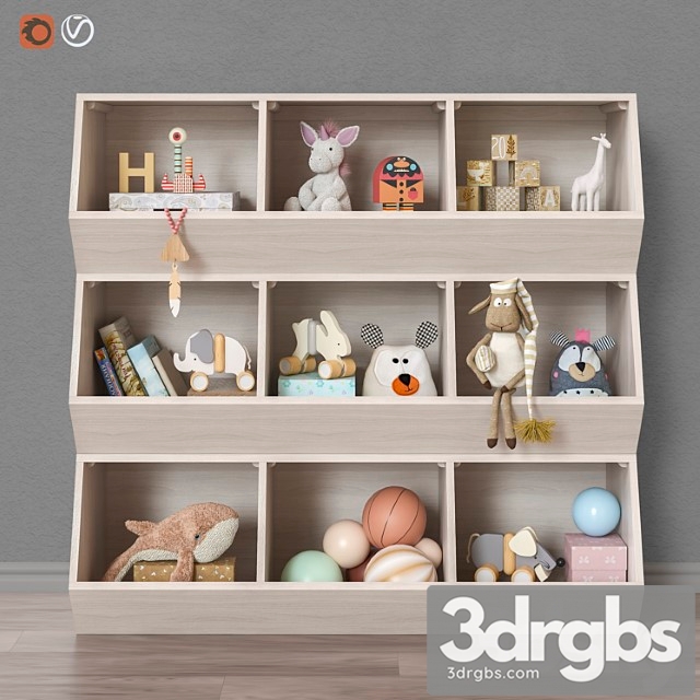 Toy Toys and furniture set 37 (3 colors) 3dsmax Download - thumbnail 1