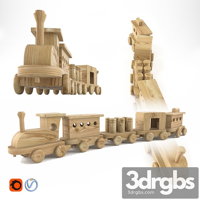 Toy Wooden toys Train 3dsmax Download - thumbnail 1