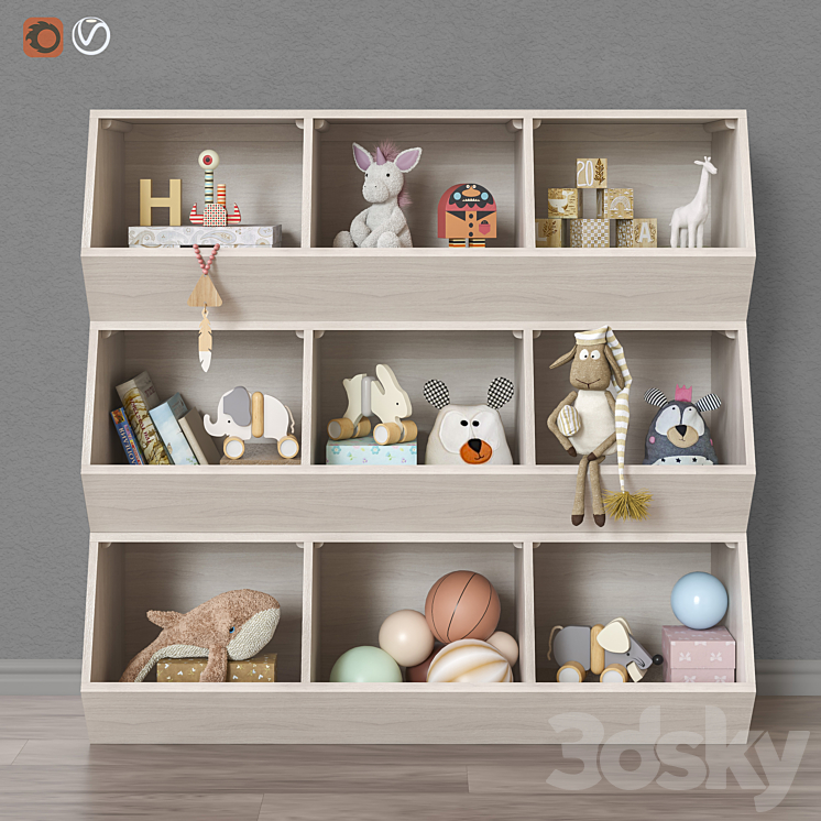 Toys and furniture set 37 (3 colors) 3DS Max - thumbnail 1