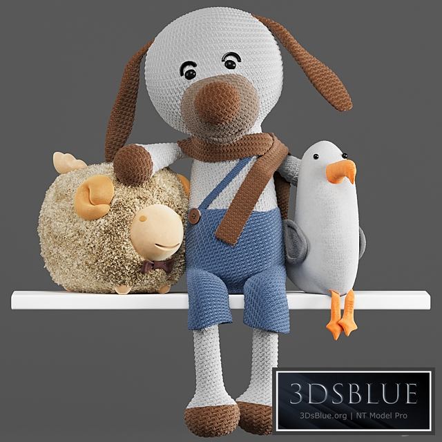 Toys dolls: dog sheep Seagull 3DS Max - thumbnail 3