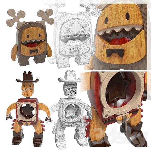 Toys made of wood 3DS Max Model - thumbnail 2